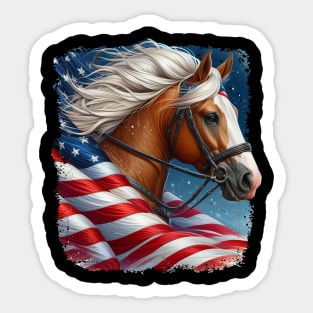 Patriotic Horse American Flag Horseback Riding Western Farm Sticker